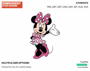 Minnie Mouse - Disney's Minnie Mouse - Embroidery Design in 3 sizes & 8 formats