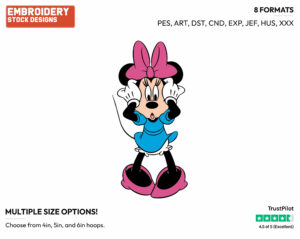 Surprised - Disney's Minnie Mouse - Embroidery Design in 3 sizes & 8 formats