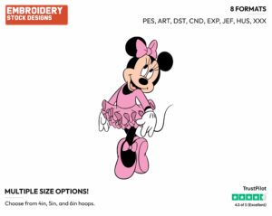 Minnie The Ballerina - Disney's Minnie Mouse - Embroidery Design in 3 sizes & 8 formats