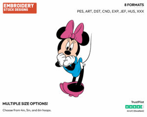 Nervous Minnie - Disney's Minnie Mouse - Embroidery Design in 3 sizes & 8 formats