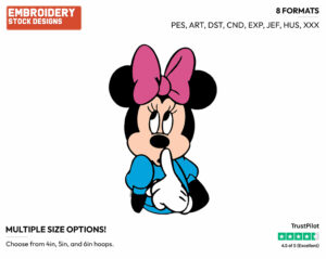 Minnie Shushing - Disney's Minnie Mouse - Embroidery Design in 3 sizes & 8 formats