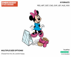 Shoe Shopping - Disney's Minnie Mouse - Embroidery Design in 3 sizes & 8 formats