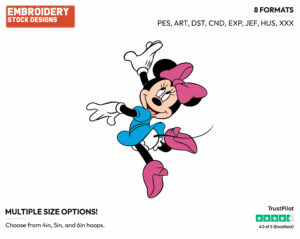 Dancing - Disney's Minnie Mouse - Embroidery Design in 3 sizes & 8 formats