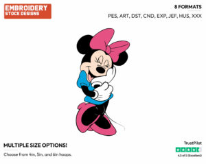 Minnie Laughing - Disney's Minnie Mouse - Embroidery Design in 3 sizes & 8 formats