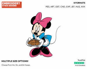 Tray Of Cookies - Disney's Minnie Mouse - Embroidery Design in 3 sizes & 8 formats