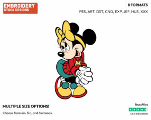 Teenage Minnie - Disney's Minnie Mouse - Embroidery Design in 3 sizes & 8 formats