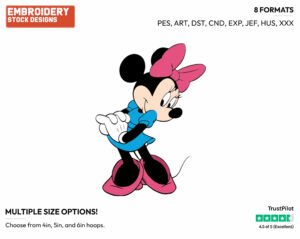 Romantic - Disney's Minnie Mouse - Embroidery Design in 3 sizes & 8 formats