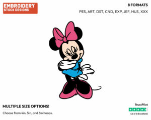 Giggling - Disney's Minnie Mouse - Embroidery Design in 3 sizes & 8 formats
