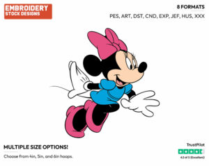 Running - Disney's Minnie Mouse - Embroidery Design in 3 sizes & 8 formats