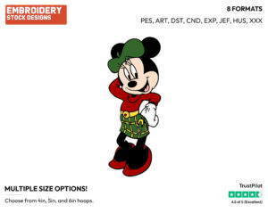 Scottish Minnie Mouse - Disney's Minnie Mouse - Embroidery Design in 3 sizes & 8 formats