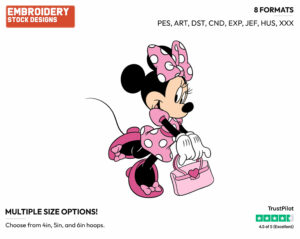 Minnie Mouse, Purse - Disney's Minnie Mouse - Embroidery Design in 3 sizes & 8 formats