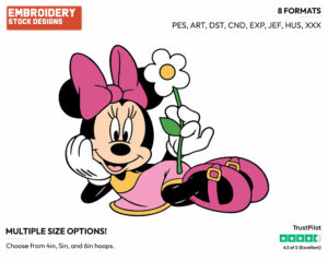 Minnie, Flower - Disney's Minnie Mouse - Embroidery Design in 3 sizes & 8 formats