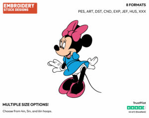 Minnie Mouse - Disney's Minnie Mouse - Embroidery Design in 3 sizes & 8 formats