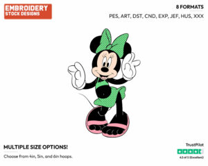 In Bathing Suit - Disney's Minnie Mouse - Embroidery Design in 3 sizes & 8 formats