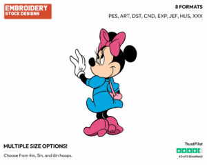 Shopping - Disney's Minnie Mouse - Embroidery Design in 3 sizes & 8 formats