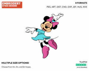 Dancing - Disney's Minnie Mouse - Embroidery Design in 3 sizes & 8 formats