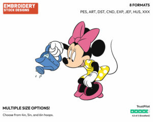Sprinkling Water From Watering Can - Disney's Minnie Mouse - Embroidery Design in 3 sizes & 8 formats