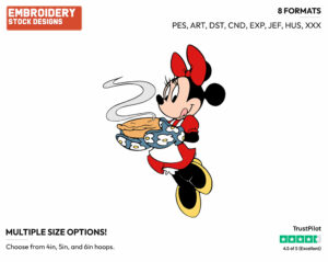 Minnie Baked Pie - Disney's Minnie Mouse - Embroidery Design in 3 sizes & 8 formats