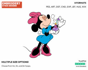Minnie Perfume - Disney's Minnie Mouse - Embroidery Design in 3 sizes & 8 formats