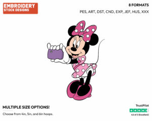 Taking Picture - Disney's Minnie Mouse - Embroidery Design in 3 sizes & 8 formats