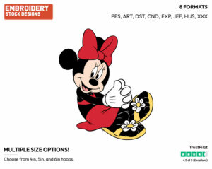 In Summer - Disney's Minnie Mouse - Embroidery Design in 3 sizes & 8 formats