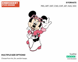 Fashionista - Disney's Minnie Mouse - Embroidery Design in 3 sizes & 8 formats