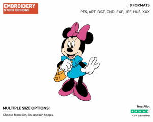Carrying Purse - Disney's Minnie Mouse - Embroidery Design in 3 sizes & 8 formats