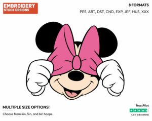 Silly - Disney's Minnie Mouse - Embroidery Design in 3 sizes & 8 formats