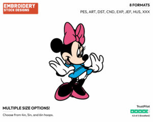 Surprised - Disney's Minnie Mouse - Embroidery Design in 3 sizes & 8 formats