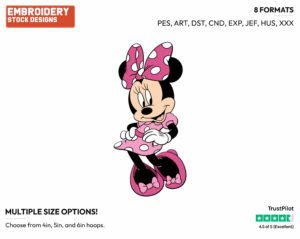 Posing - Disney's Minnie Mouse - Embroidery Design in 3 sizes & 8 formats