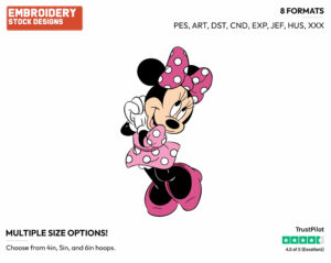 Dreamy - Disney's Minnie Mouse - Embroidery Design in 3 sizes & 8 formats