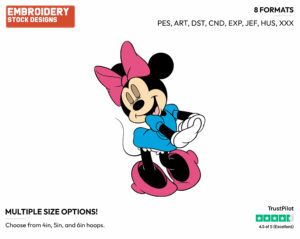 Singing - Disney's Minnie Mouse - Embroidery Design in 3 sizes & 8 formats