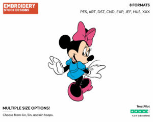 Out For A Walk - Disney's Minnie Mouse - Embroidery Design in 3 sizes & 8 formats