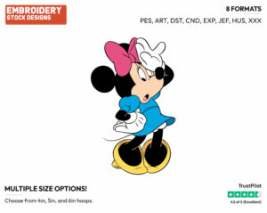 Tired - Disney's Minnie Mouse - Embroidery Design in 3 sizes & 8 formats