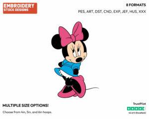 Shy - Disney's Minnie Mouse - Embroidery Design in 3 sizes & 8 formats