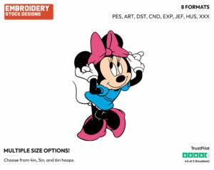 Adjusting Bow - Disney's Minnie Mouse - Embroidery Design in 3 sizes & 8 formats