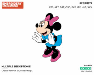 Excited - Disney's Minnie Mouse - Embroidery Design in 3 sizes & 8 formats
