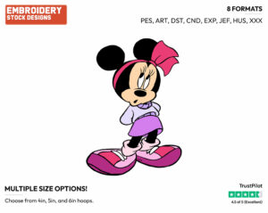 Confused - Disney's Minnie Mouse - Embroidery Design in 3 sizes & 8 formats