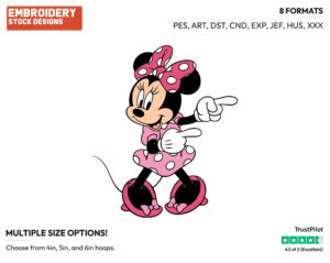 Pointing - Disney's Minnie Mouse - Embroidery Design in 3 sizes & 8 formats