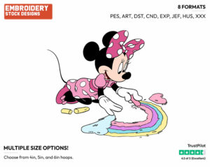 Drawing - Disney's Minnie Mouse - Embroidery Design in 3 sizes & 8 formats