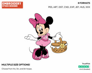 Carrying Picnic Basket - Disney's Minnie Mouse - Embroidery Design in 3 sizes & 8 formats