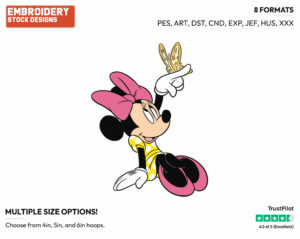 Minnie Mouse, Butterfly - Disney's Minnie Mouse - Embroidery Design in 3 sizes & 8 formats