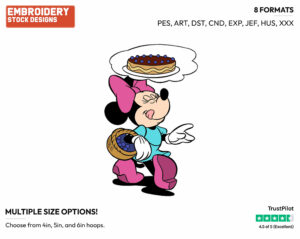 Carrying Basket Of Berries - Disney's Minnie Mouse - Embroidery Design in 3 sizes & 8 formats