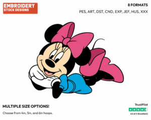 Relaxed - Disney's Minnie Mouse - Embroidery Design in 3 sizes & 8 formats