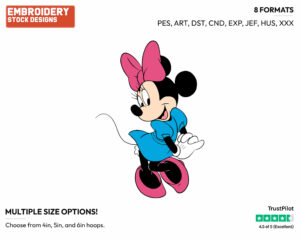 Posing - Disney's Minnie Mouse - Embroidery Design in 3 sizes & 8 formats