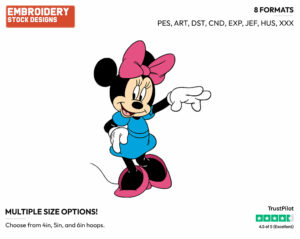 Holding Out One Arm - Disney's Minnie Mouse - Embroidery Design in 3 sizes & 8 formats