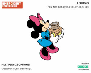 Getting Groceries - Disney's Minnie Mouse - Embroidery Design in 3 sizes & 8 formats