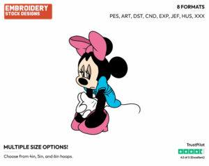 Sad Minnie Mouse - Disney's Minnie Mouse - Embroidery Design in 3 sizes & 8 formats