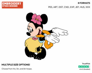 Hula Dancing - Disney's Minnie Mouse - Embroidery Design in 3 sizes & 8 formats