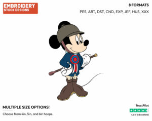 Equestrian Minnie - Disney's Minnie Mouse - Embroidery Design in 3 sizes & 8 formats
